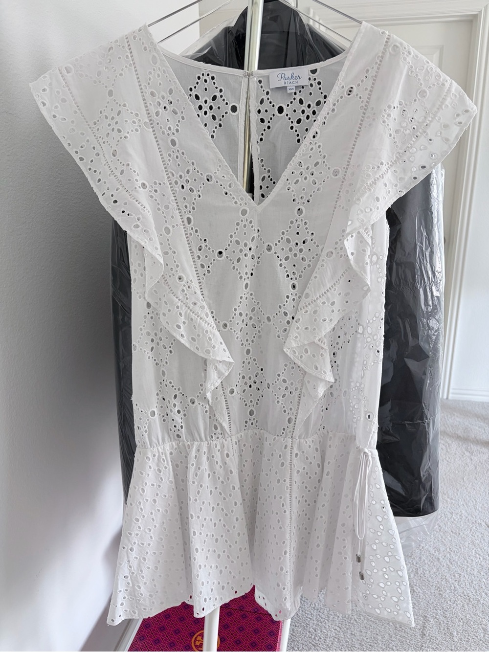 NWOT Parker Beach Antigua Eyelet Cover Up Dress in White XS/S